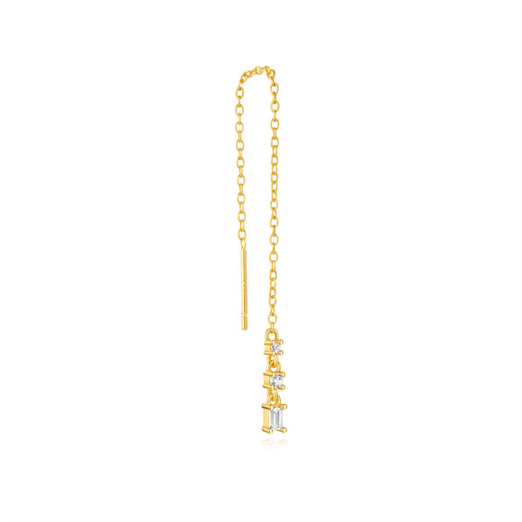 LUSH 925 SILVER  18K GOLD PLATED CHAIN WITH ZIRCON  EARRING