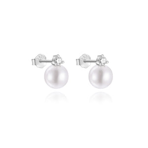 LUSH 925 SILVER  Versatile Simple Natural Freshwater Pearl Stud Earrings