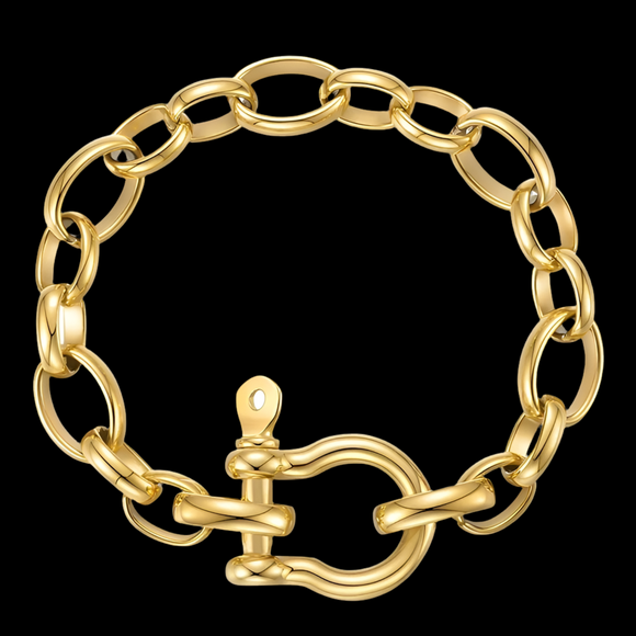 LUSH 18k GOLD PLATED STAINLESS STEEL U SHAPE BRACELET