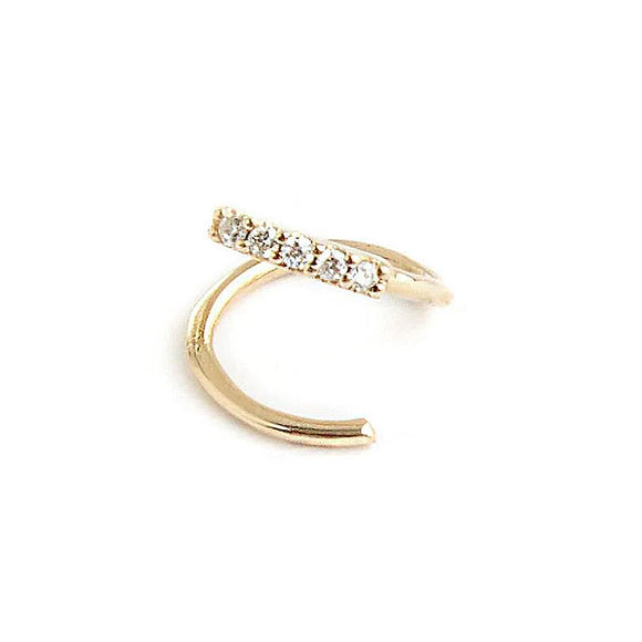LUSH 925 SILVER  S925 Sterling Silver Rotating Single Row Zirconia High Quality Ear Wire