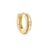 LUSH 925 SILVER Sterling Silver 18K Gold Plated Designer Diamond High Quality Hypoallergenic Pentagram Zircon Hoop Earring