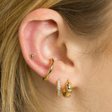 LUSH 925 SILVER Sterling Silver 18K Gold Plated Designer Diamond High Quality Hypoallergenic Pentagram Zircon Hoop Earring