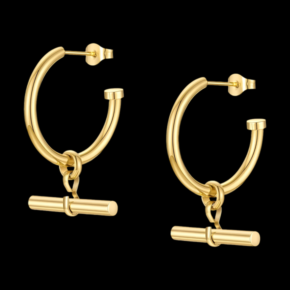 LUSH 18k GOLD PLATED STAINLESS STEEL C SHAPE EARRINGS