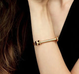 LUSH 18k GOLD PLATED STAINLESS STEEL  D SHAPE BRACELET