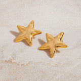 LUSH 18K GOLD PLATED Stainless Steel Star Fish earings pair.