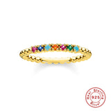LUSH 925 SILVER  jewelry Minimalist Mini Dot Multicolor Stone Ring