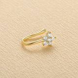 LUSH 925 SILVER  Sterling Silver Flower Diamond Nose Cuff
