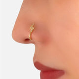 LUSH 925  Sterling Silver Personality Lightning-Shape Diamond Nose Ring Nose Cuff
