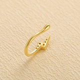 LUSH 925  Sterling Silver Personality Lightning-Shape Diamond Nose Ring Nose Cuff