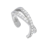 LUSH 925 SILVER Ear Cuff Female double diamond cross