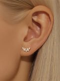 LUSH 925 SILVER HIGH QUALITY 18K GOLD PLATED FLAT BACK PIERCING EARRING