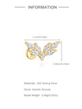 LUSH 925 SILVER HIGH QUALITY 18K GOLD PLATED FLAT BACK PIERCING EARRING