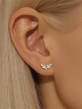 LUSH 925 SILVER HIGH QUALITY 18K GOLD PLATED FLAT BACK PIERCING EARRING