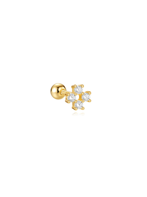 LUSH 925 SILVER 4 SMALL ZIRCON PIERCING