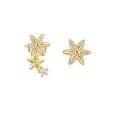 LUSH 925 SILVER SIMPLE FLOWER DESIGN STUD 18K GOLD PLATED