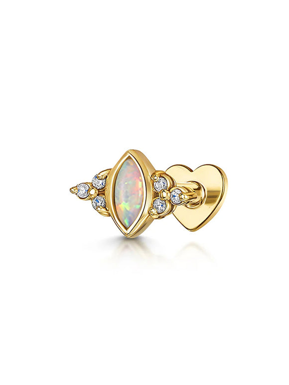 LUSH 925 SILVER PIERCING EARRING WITH OPAL
