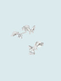 LUSH 925 SILVER 18K GOLD PLATED BUTTERFLY EARRING TRIO