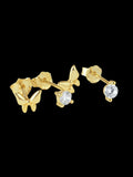 LUSH 925 SILVER 18K GOLD PLATED BUTTERFLY EARRING TRIO