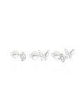 LUSH 925 SILVER 18K GOLD PLATED BUTTERFLY EARRING TRIO