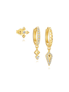 LUSH 925 SILVER PIERCING EARRING TRIO