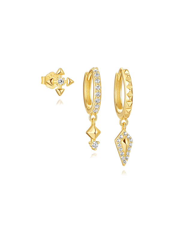 LUSH 925 SILVER PIERCING EARRING TRIO