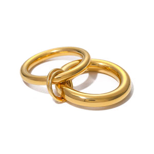 LUSH 18K GOLD PLATED DOUBLE RING