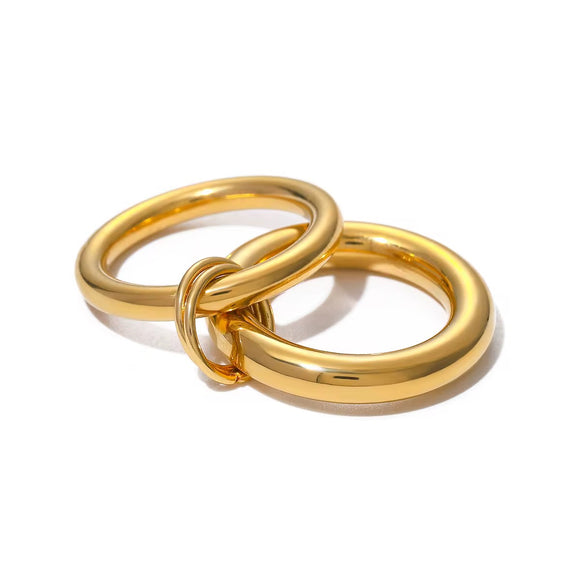 LUSH 18K GOLD PLATED DOUBLE RING