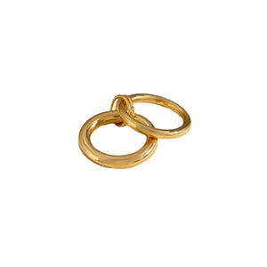 LUSH 18K GOLD PLATED STAINLESS STEEL DOUBLE HOLLOW RING