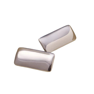 LUSH 18K GOLD PLATED STAINLESS STEEL GOLD LARGE RECTANGLE STUD EARRINGS