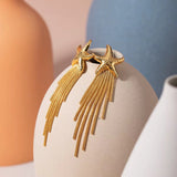 LUSH 18K GOLD PLATED STAINLESS STARFISH TASSEL EARRING