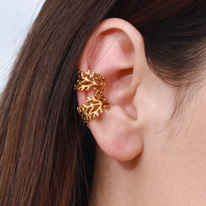 LUSH 18K GOLD PLATED STAINLESS SEAWEED EARCUFF