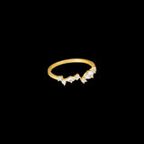 LUSH 925 SILVER LEAF RING WITH 18K GOLD PLATED