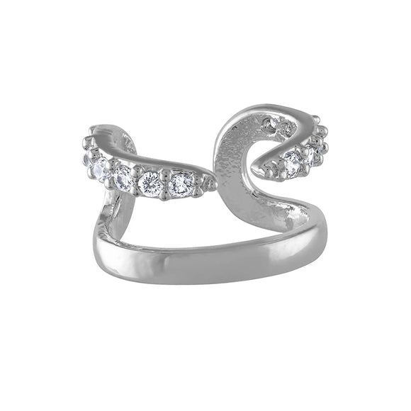 LUSH 925 SILVER Gold Plated Zircon Ear Cuff