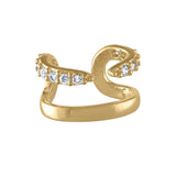 LUSH 925 SILVER Gold Plated Zircon Ear Cuff