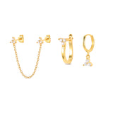 LUSH 925 SILVER Jewelry Set Zircon 18K Gold Plated Brass Earrings SetPlating Platinum / 18K Gold Plated Weight 1g Size One Size Main Material S925 Sterling Silver Stone Material AAAAA Cubic Zircon