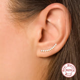 LUSH 925 SILVER Minimalist 14K Gold 925 Silver Climber Ear Crawler Earrings