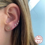 LUSH 925 SILVER 18K Gold Hypoallergenic Shiny Zircon Earrings
