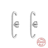 LUSH 925 SILVER Single Row Crystal Zircon Stud Earrings