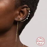 LUSH 925 Silver Long Chain Women Earring Tassel Jewelry