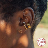 LUSH 925 PIERCING EARRING -  Creative Design S925 Sterling Silver 18K Gold Tassel Piercing Earrings For Woman