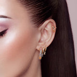 LUSH 925 SILVER - 925 Silver Hypoallergenic 18K Gold Plated Colored Diamond Stud Earrings Women Ear Clip16