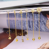 LUSH 925 SILVER - 925 Sterling Silver 18K Gold Light Zircon Long Tassel Earring