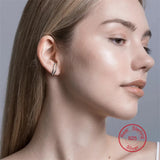 LUSH 925 SILVER - 925 Sterling Silver 18K Gold Zircon  Earrings PAIR