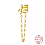 LUSH 925 SILVER - 18K Gold Plated 925 Sterling Silver Colored Snake Earrings