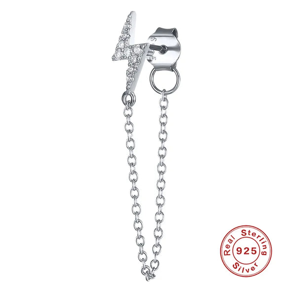 LUSH 925 SILVER - 925 Sterling Silver 18K Gold Light Zircon Long Tassel Earring