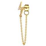 LUSH 925 SILVER - 925 Sterling Silver 18K Gold Light Zircon Long Tassel Earring